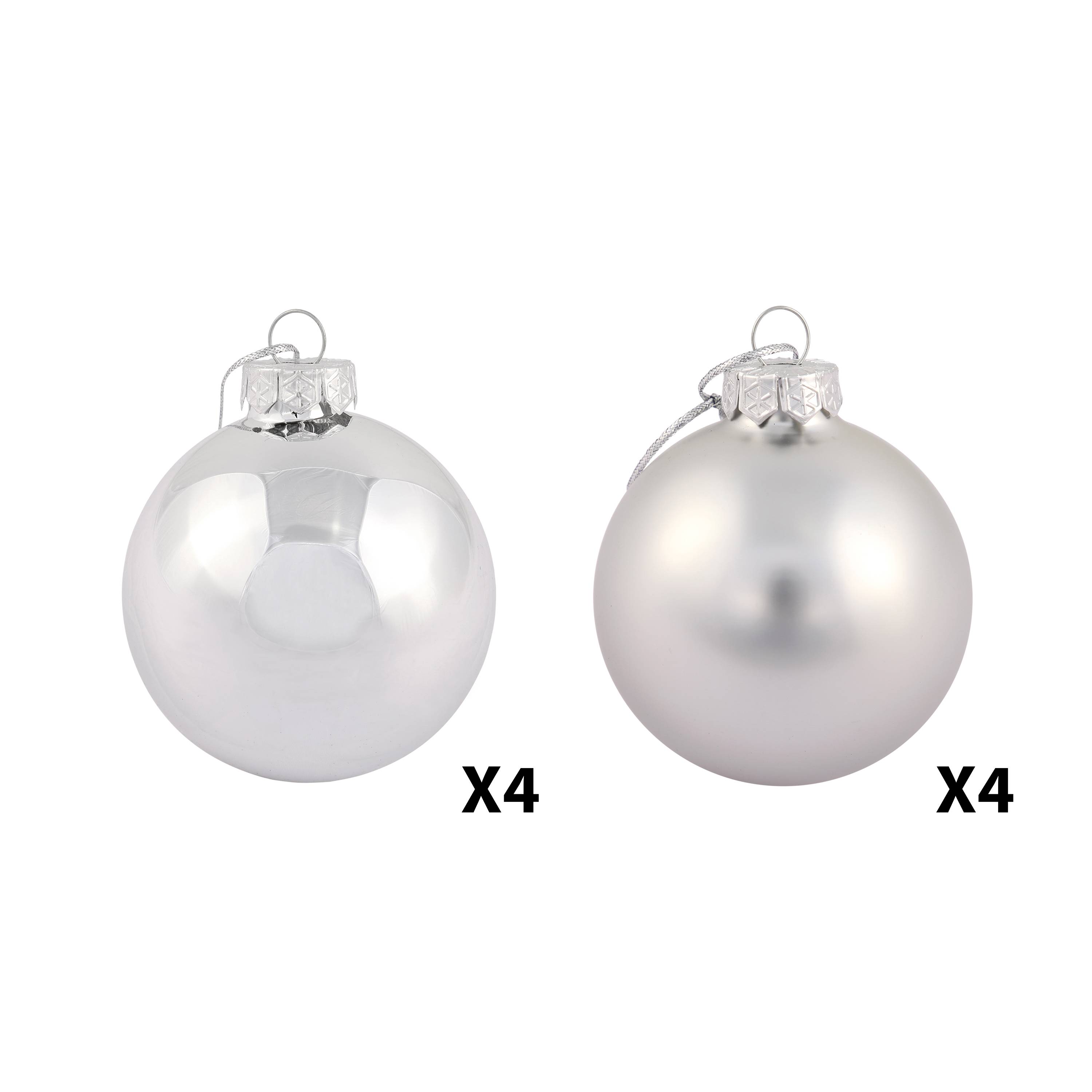 Ecloz - Lot de 8 boules de Noël en verre - argent et doré - Ø. 7 cm - ECLOZ - Image 6