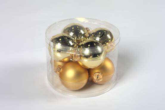 Ecloz - Lot de 8 boules de Noël en verre - doré - Ø. 7 cm - ECLOZ - Image 1