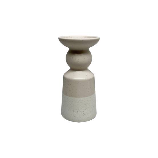 Ecloz - Bougeoir céramique beige, hauteur 20 cm - Ecloz - Image 1