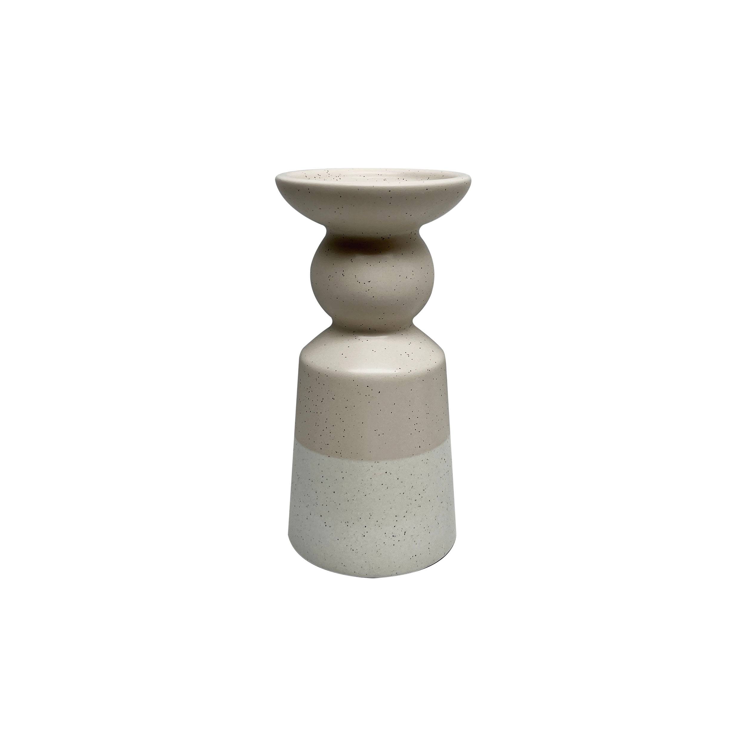 Ecloz - Bougeoir céramique beige, hauteur 20 cm - Ecloz