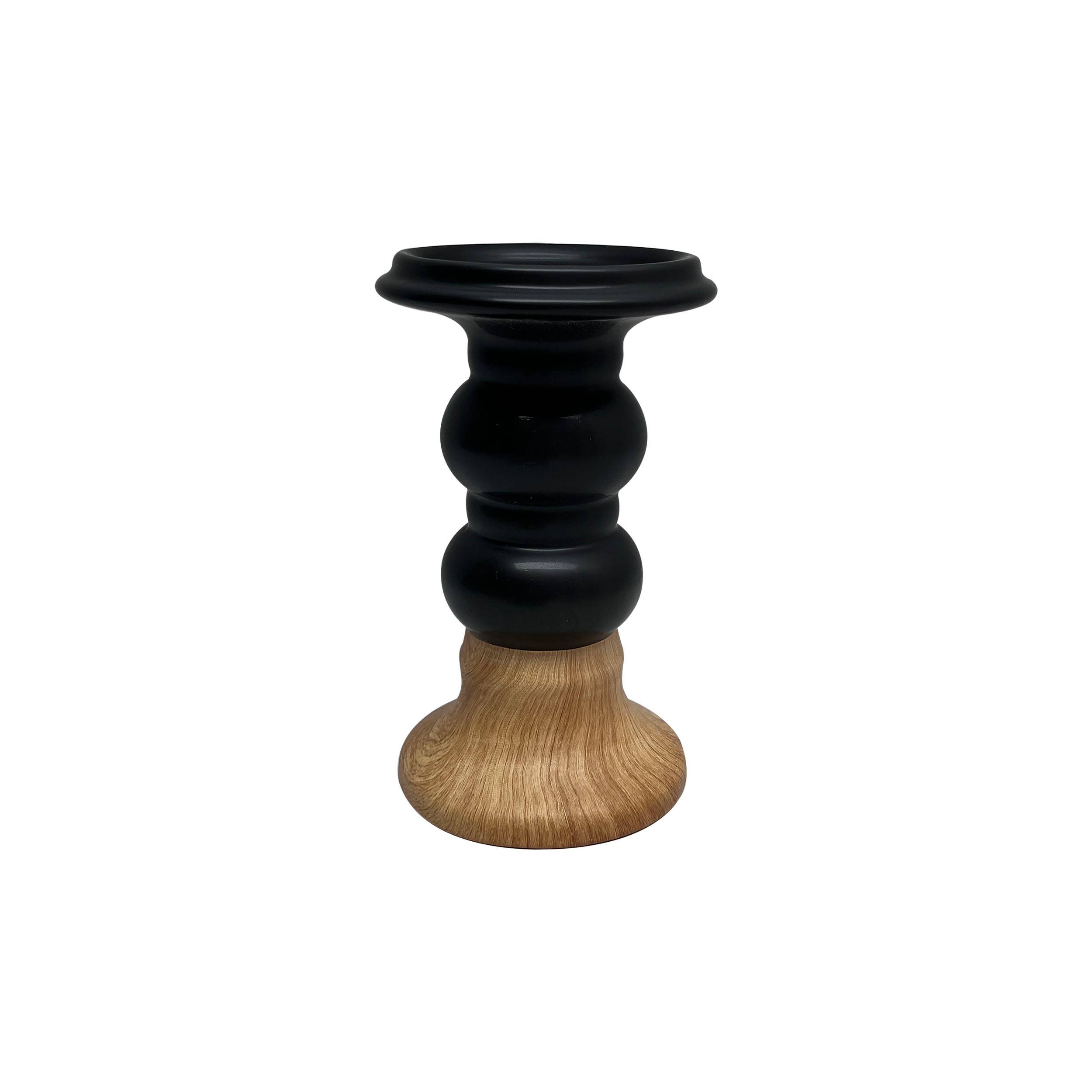 Ecloz - Bougeoir effet bois, hauteur 17 cm- Ecloz