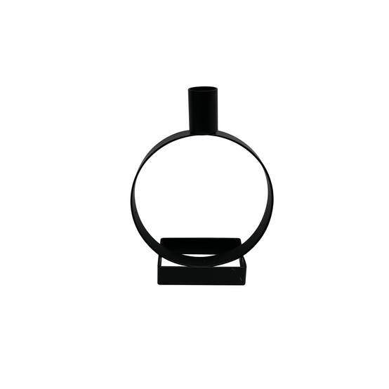 Ecloz - Bougeoir métal noir, hauteur 17 cm - Image 1
