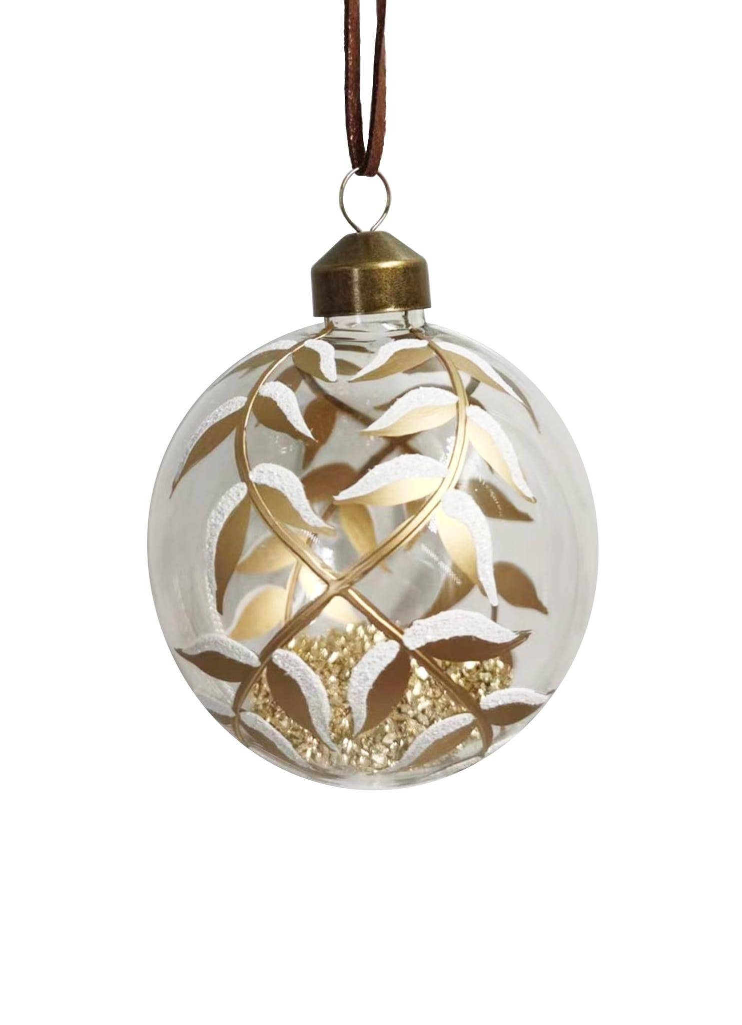 Ecloz - Boule de Noël Feuille avec paillettes Ø.8 cm- Ecloz
