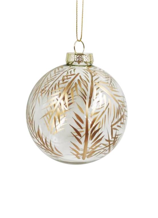Ecloz - Boule de Noël Dorée avec décor feuilles Ø.8 cm- Ecloz - Image 2