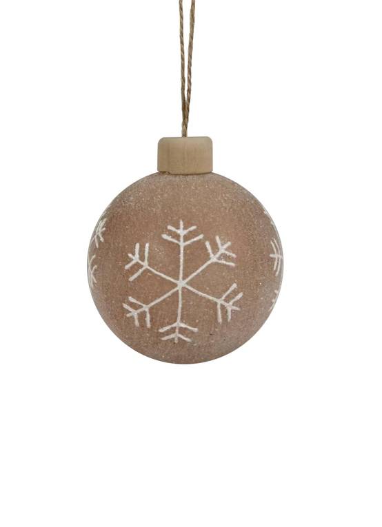 Ecloz - Boule de Noël Camel flocons givrés Ø.8 cm - Ecloz - Image 1