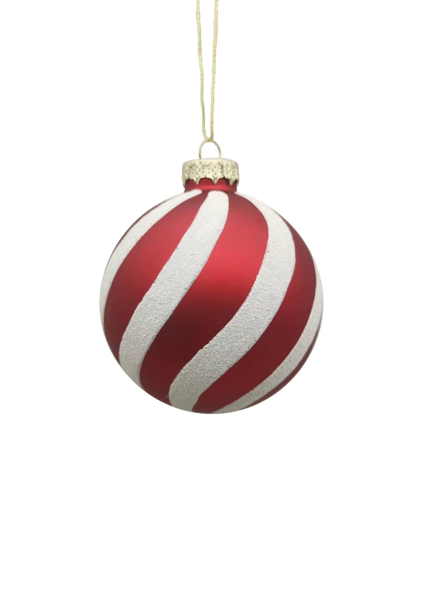 Ecloz - Boule de Noël rayures Vertes et Blanches Ø.8 cm- Ecloz - Imagen 1