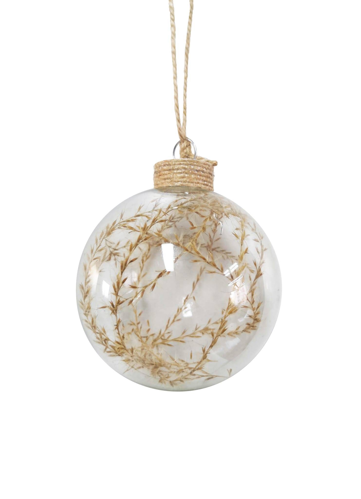 Ecloz - Boule de Noël en verre fleurs séchées Ø.8 cm- Ecloz