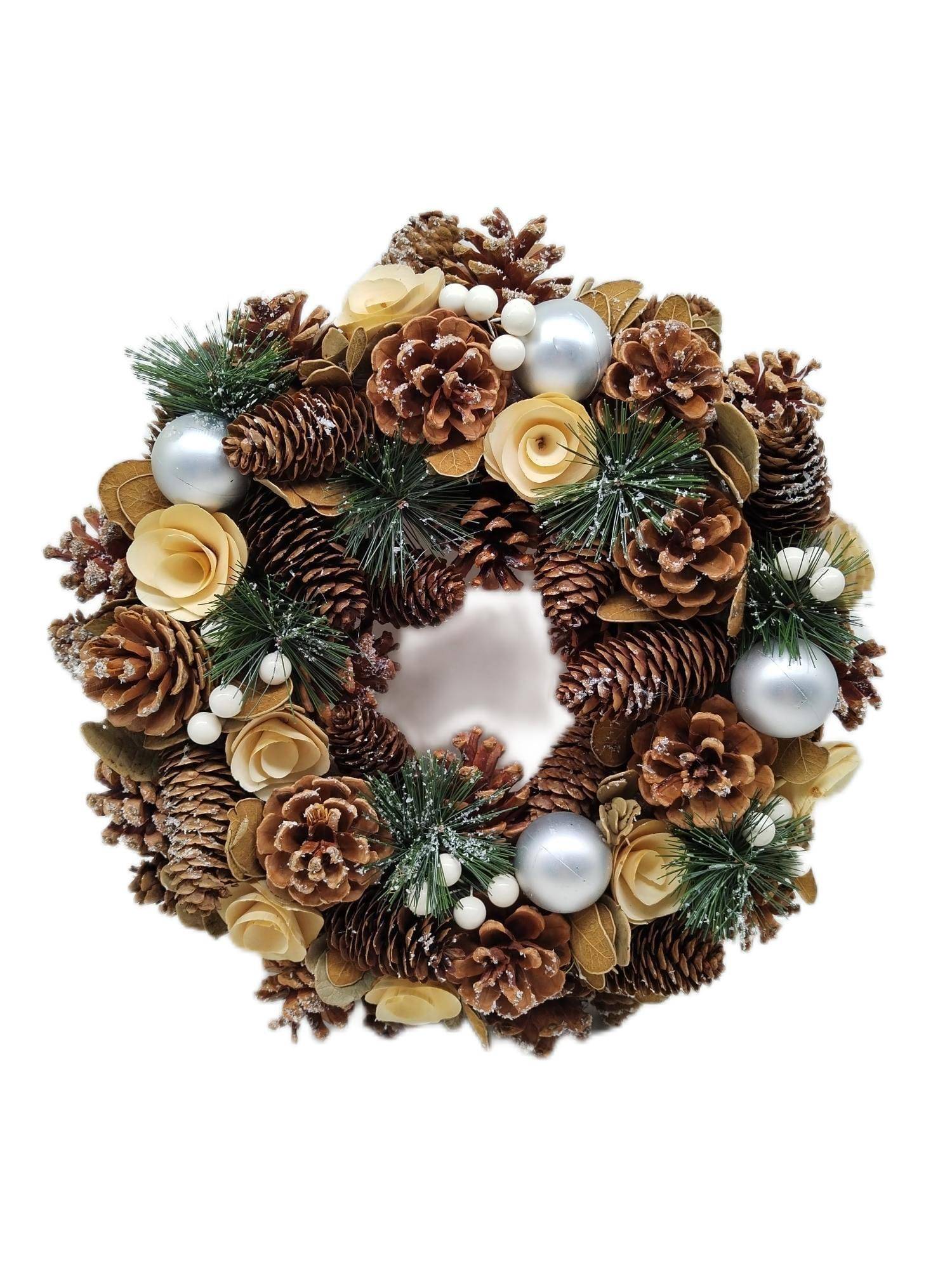 Ecloz - Couronne de Noël pommes de pin et boule - argent - Ø. 40 cm - ECLOZ - Imagen 3
