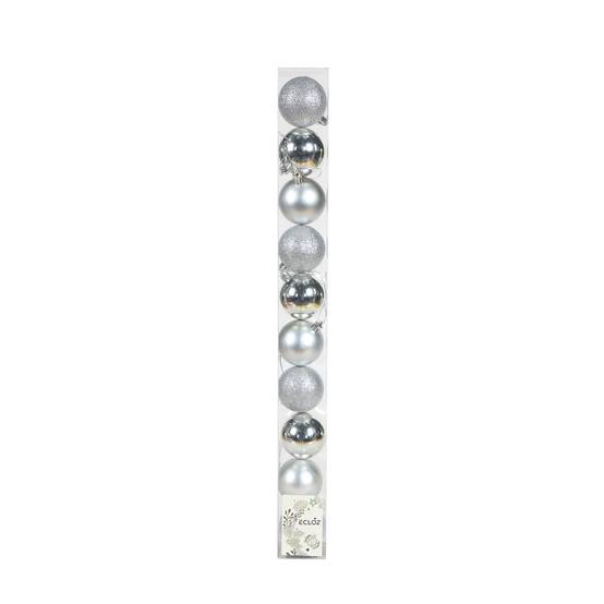 Ecloz - Tube de 10 boules de Noël incassables - argent - Ø 6 cm - ECLOZ - Image 2