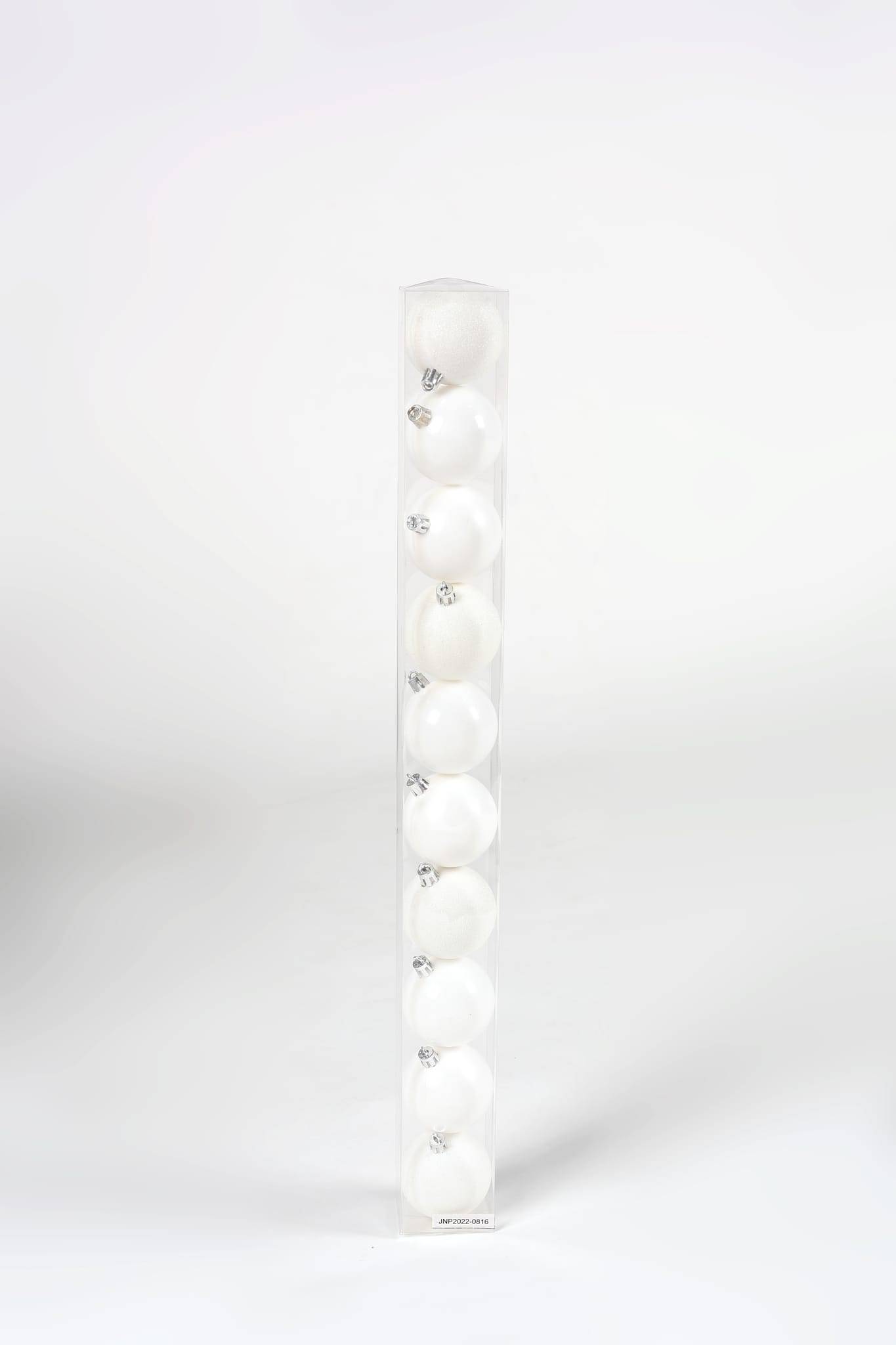 Ecloz - Tube de 10 boules de Noël incassables - blanc - Ø. 6 cm - ECLOZ - Imagen 1
