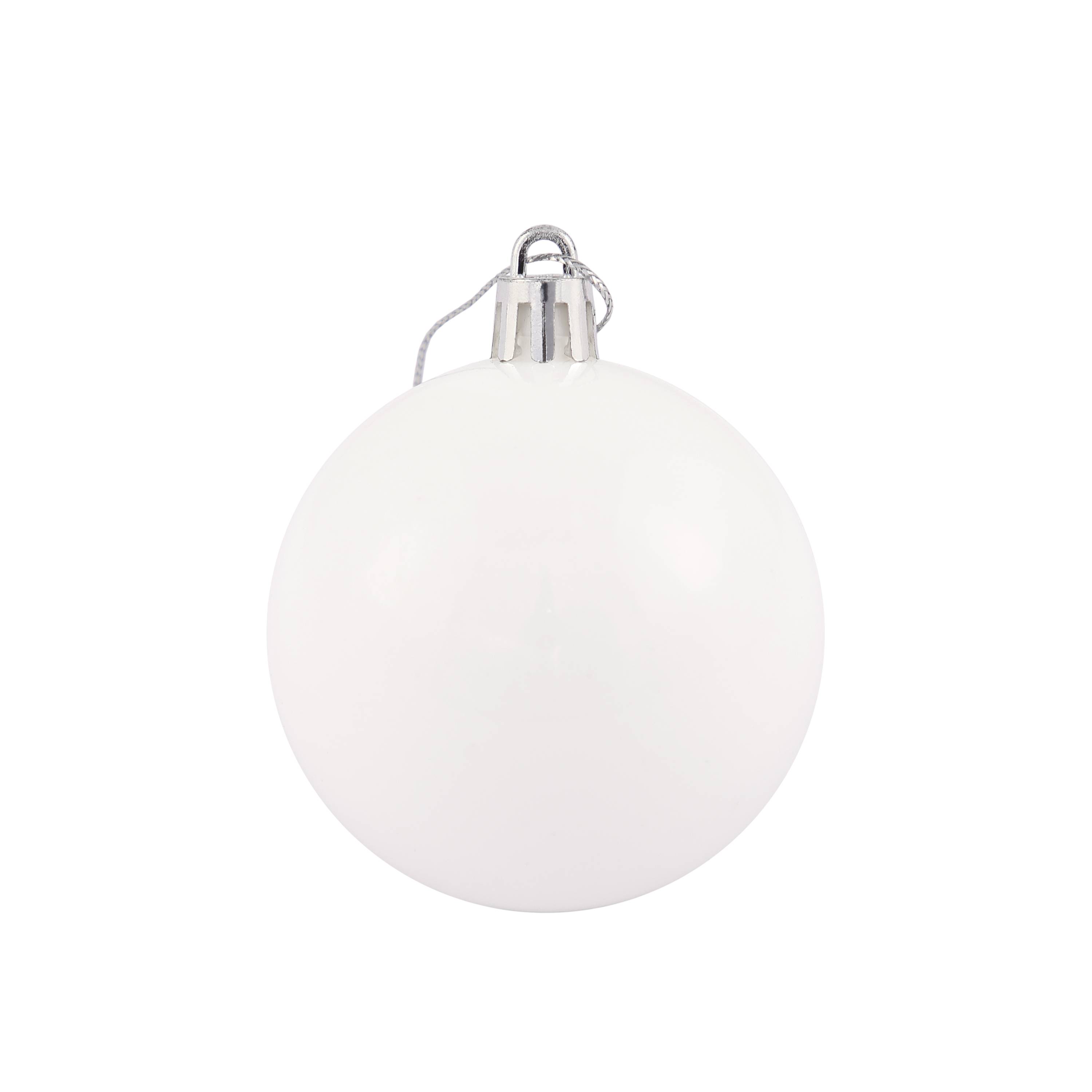 Ecloz - Tube de 10 boules de Noël incassables - blanc - Ø 6 cm - ECLOZ - Image 4