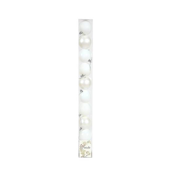 Ecloz - Tube de 10 boules de Noël incassables - blanc - Ø 6 cm - ECLOZ - Image 5