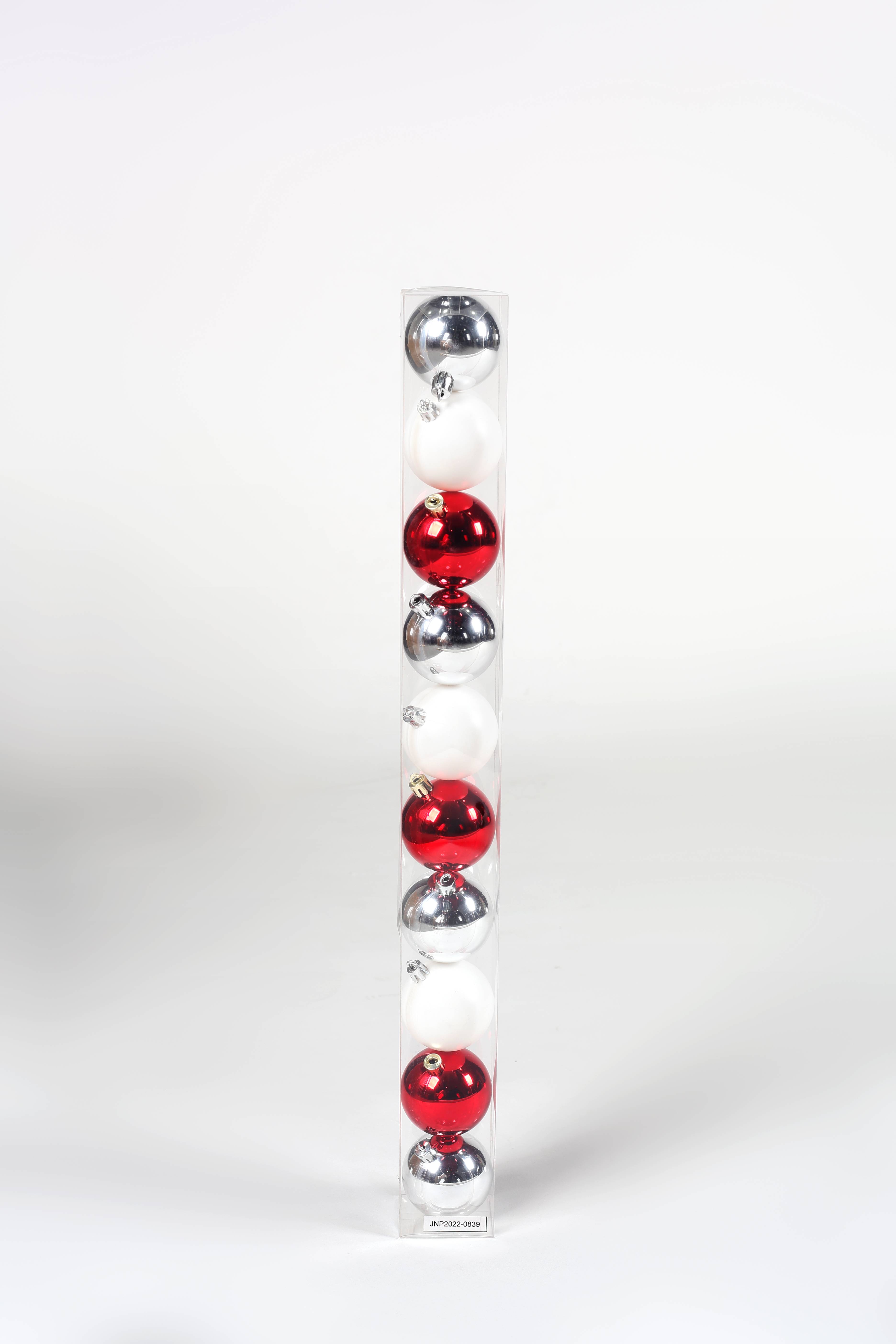 Ecloz - Tube de 10 boules de Noël incassables - coloris assortis - Ø. 6 cm - ECLOZ