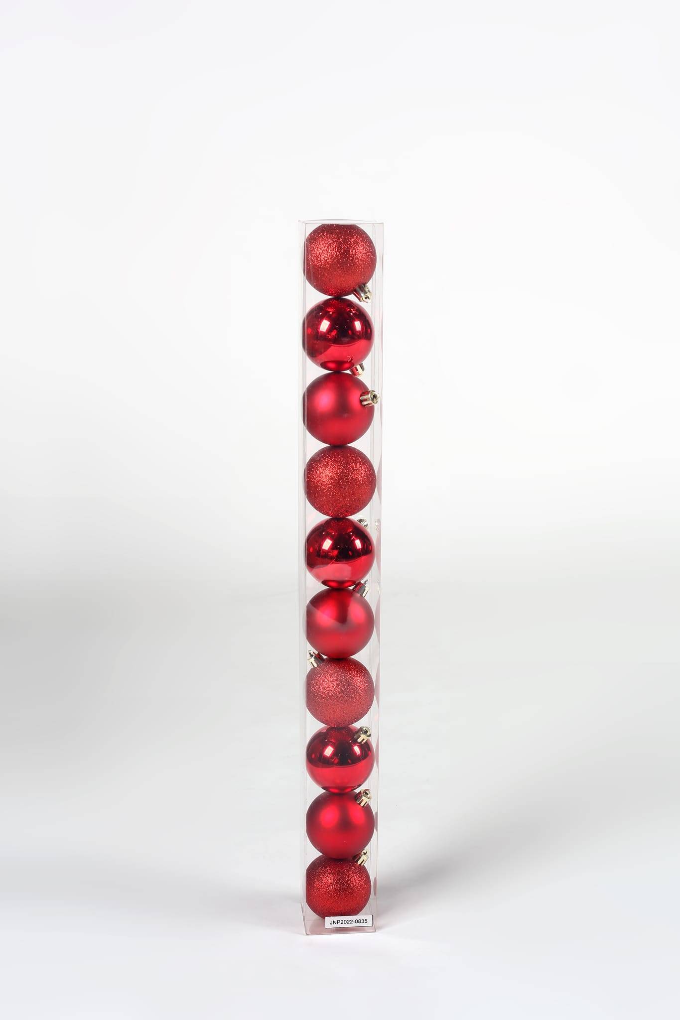 Ecloz - Tube de 10 boules de Noël incassables - rouge - Ø. 6 cm - ECLOZ
