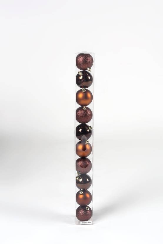 Ecloz - Tube de 10 boules de Noël incassables - marron - Ø. 6 cm - ECLOZ - Image 2