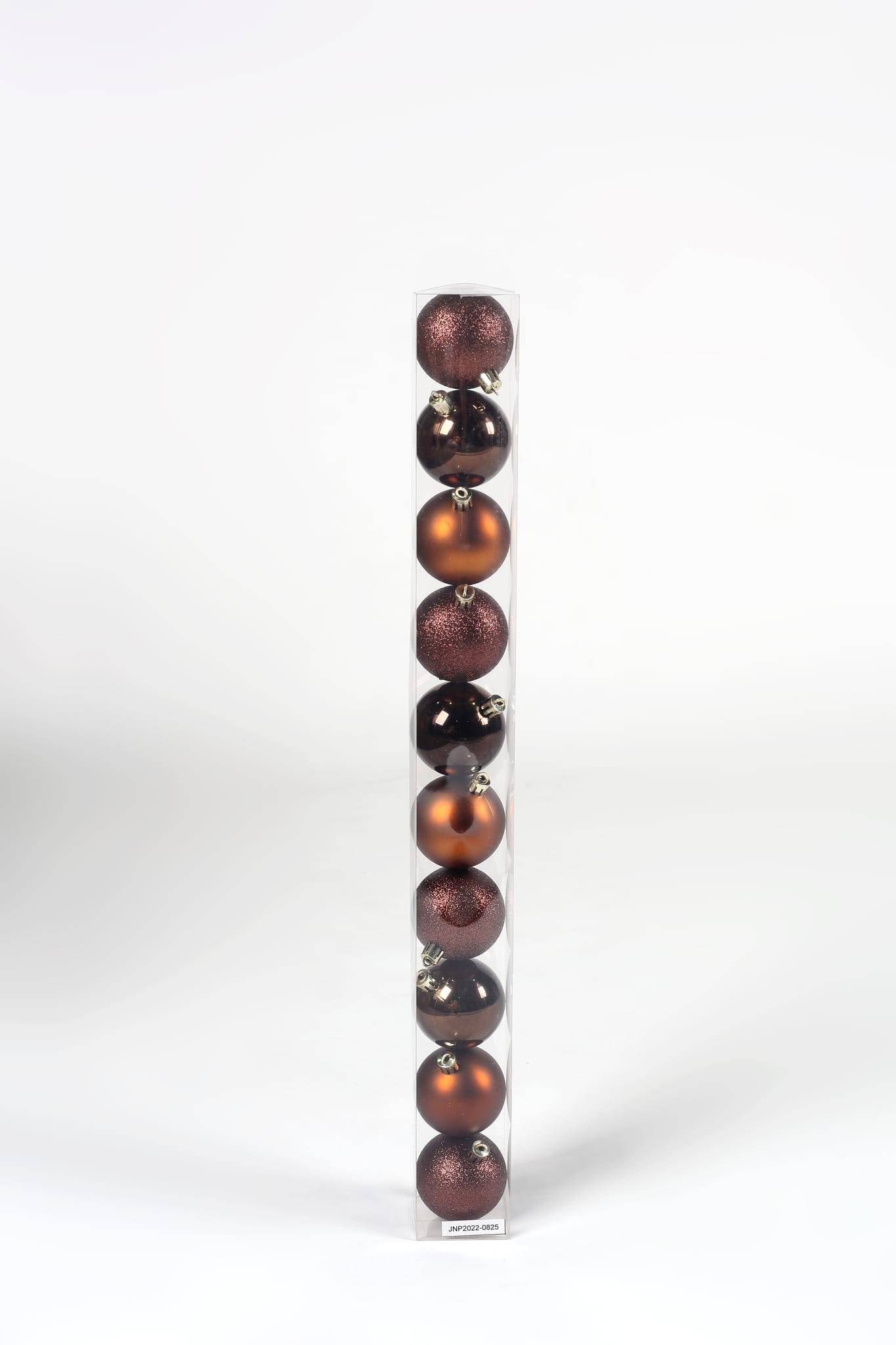 Ecloz - Tube de 10 boules de Noël incassables - marron - Ø. 6 cm - ECLOZ - Image 2