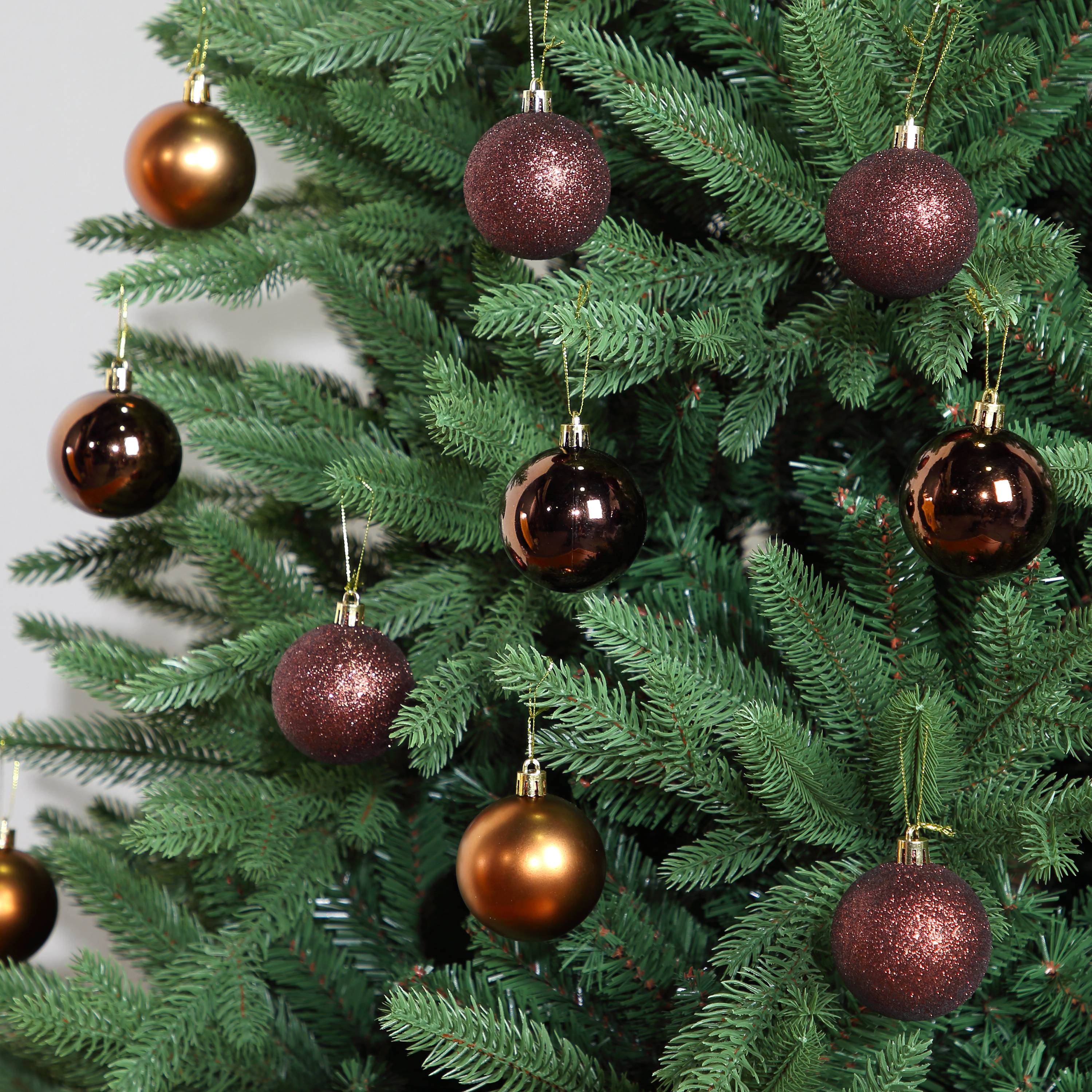 Ecloz - Tube de 10 boules de Noël incassables - marron - Ø 6 cm - ECLOZ - Image 1