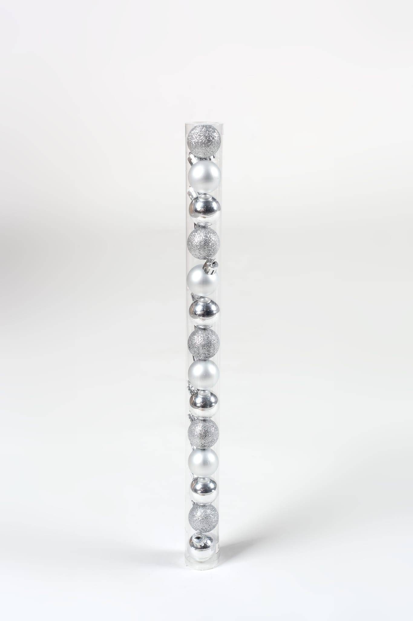 Ecloz - Tube de 10 boules de Noël incassables - blanc - Ø. 3 cm - ECLOZ