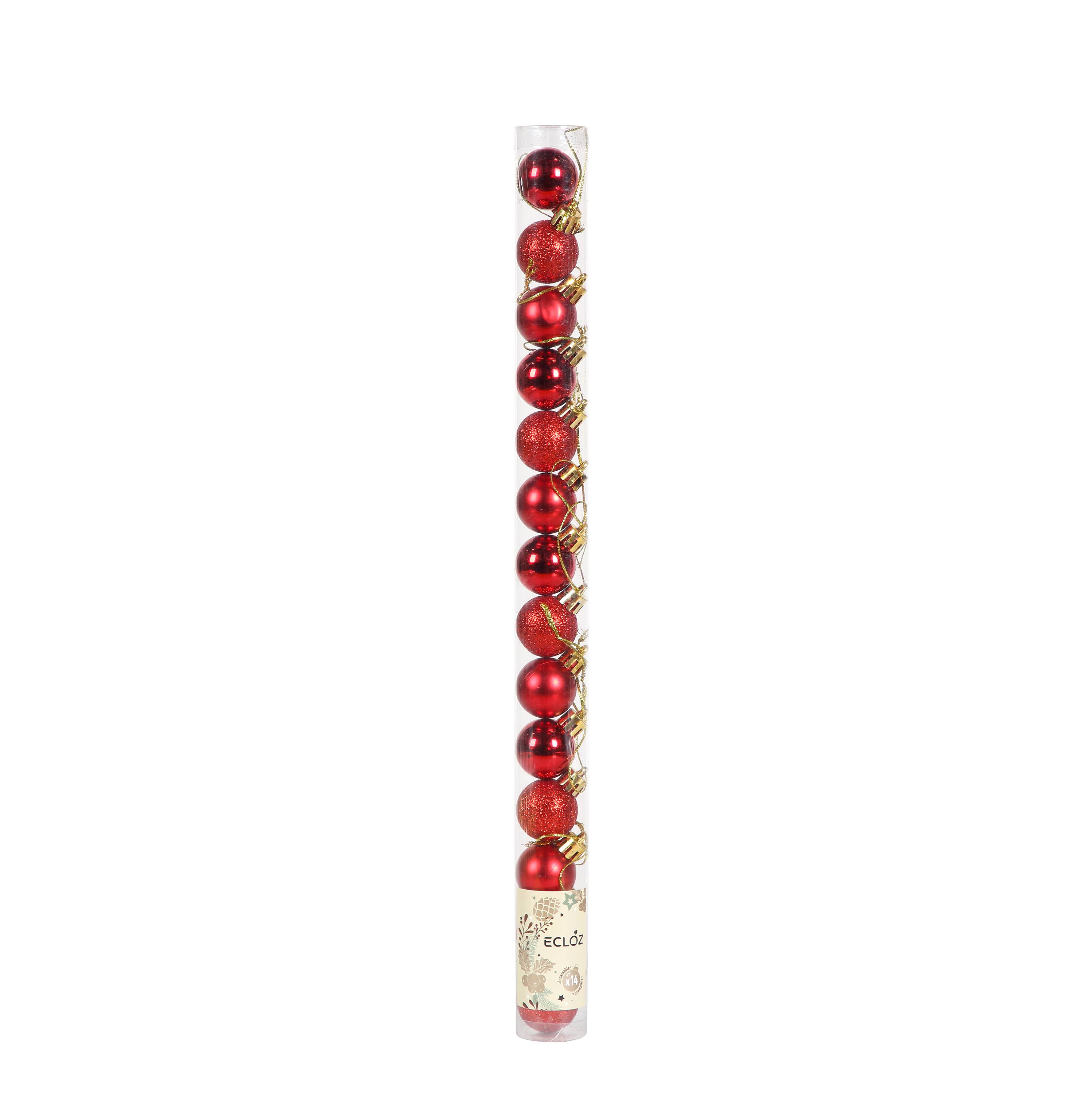 Ecloz - Tube de 10 boules de Noël incassables - rouge - Ø 3 cm - ECLOZ - Imagen 5
