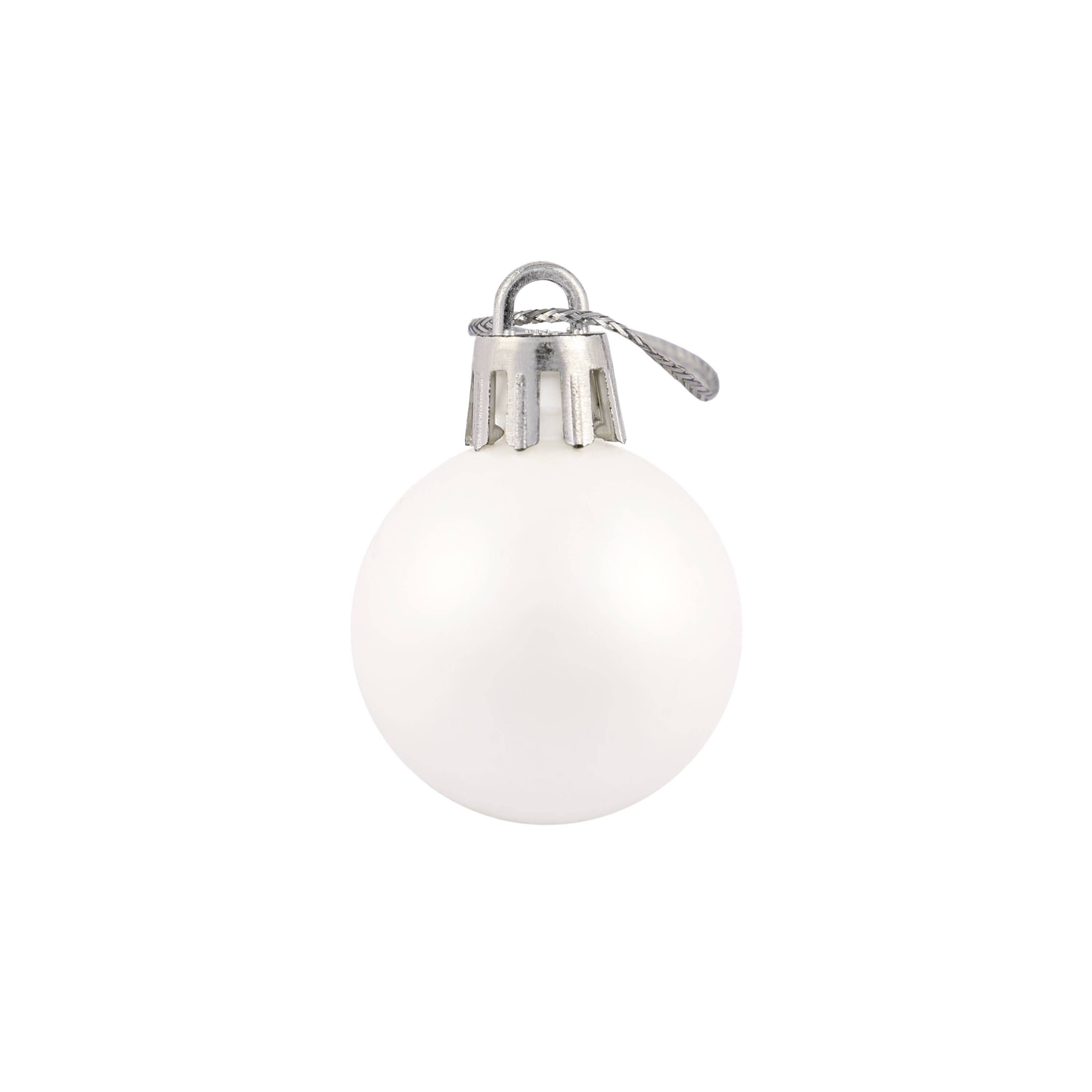 Ecloz - Tube de 10 boules de Noël incassables - blanc - Ø 3 cm - ECLOZ