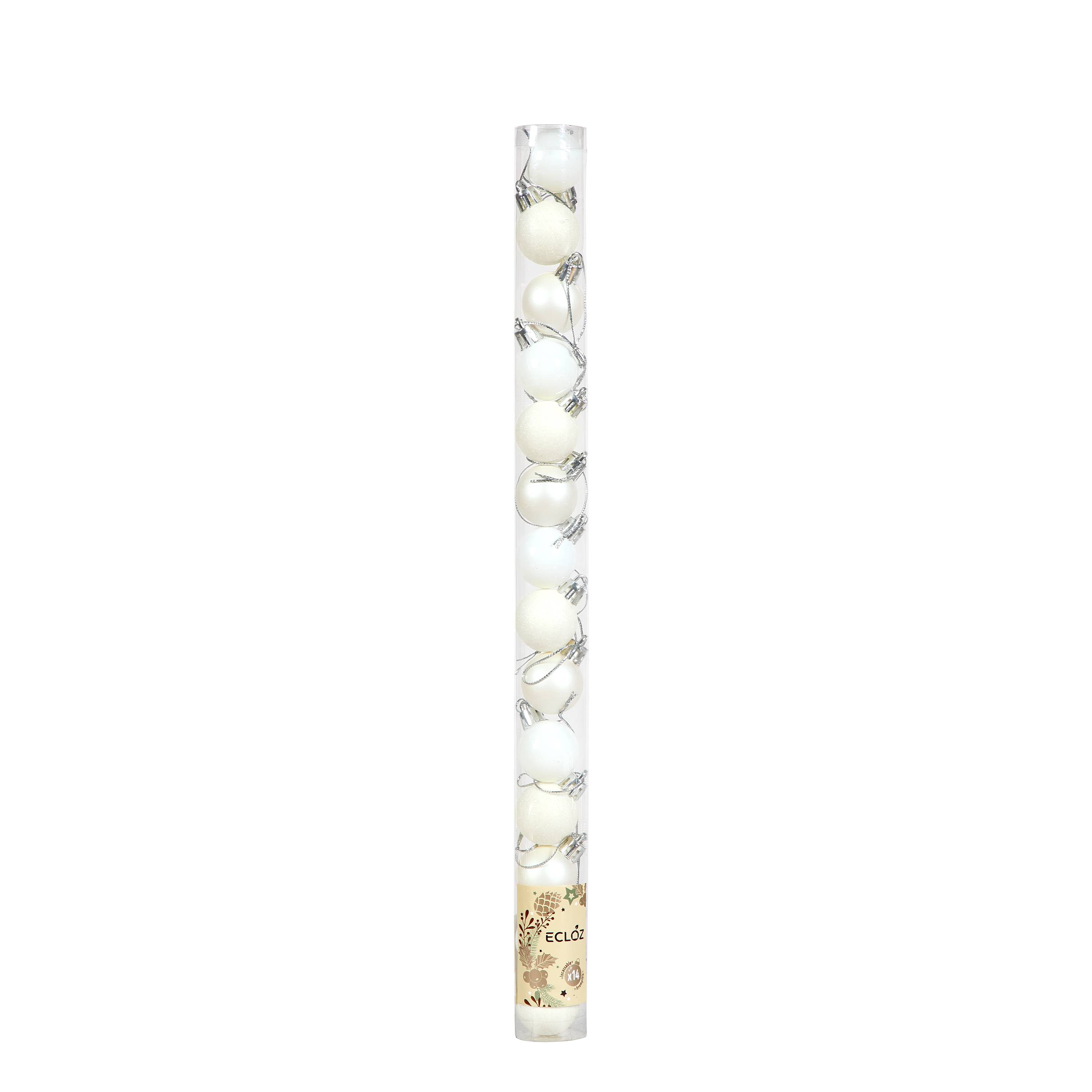 Ecloz - Lot de 10 boules de Noël incassables - blanc - Ø 3 cm - ECLOZ - Imagen 3