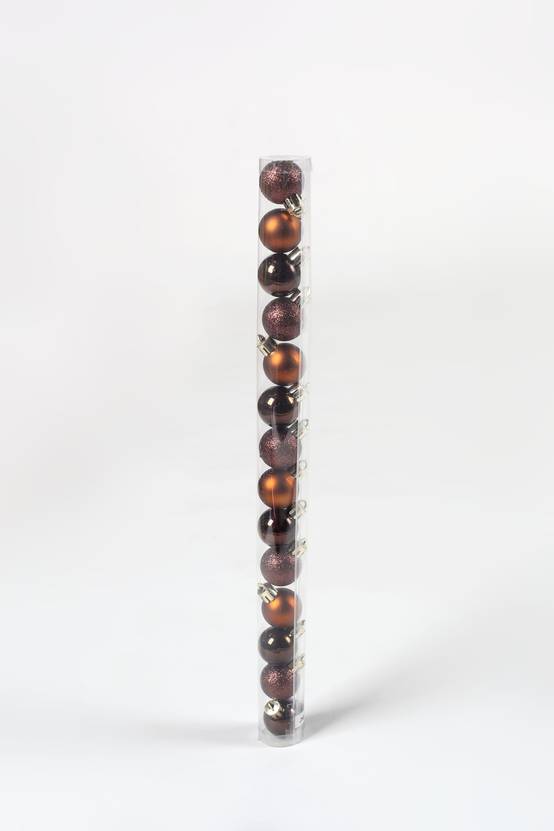 Ecloz - Tube de 10 boules de Noël incassables - marron - Ø. 3 cm - ECLOZ - Image 2