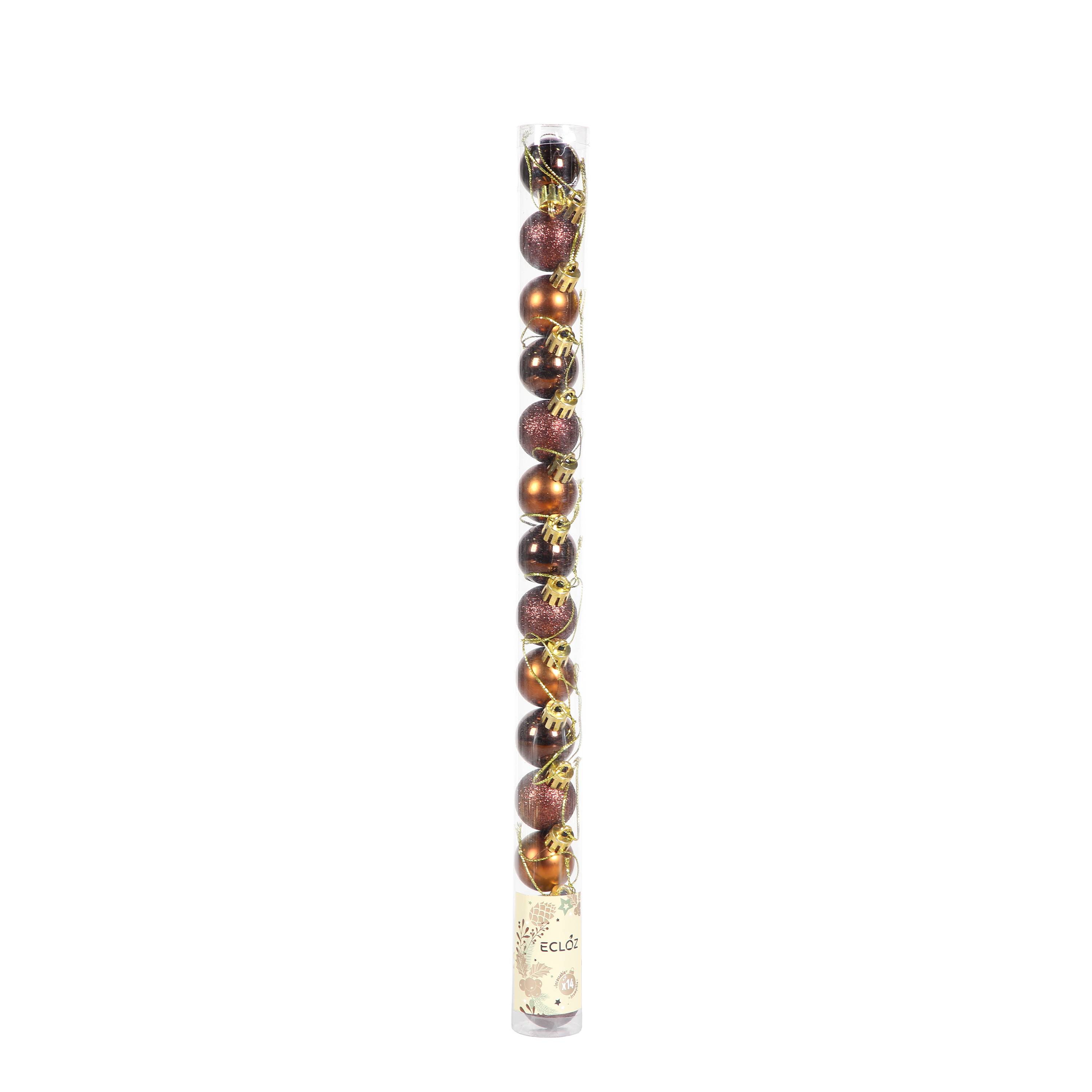 Ecloz - Tube de 10 boules de Noël incassables - marron - Ø 3 cm - ECLOZ - Imagen 5