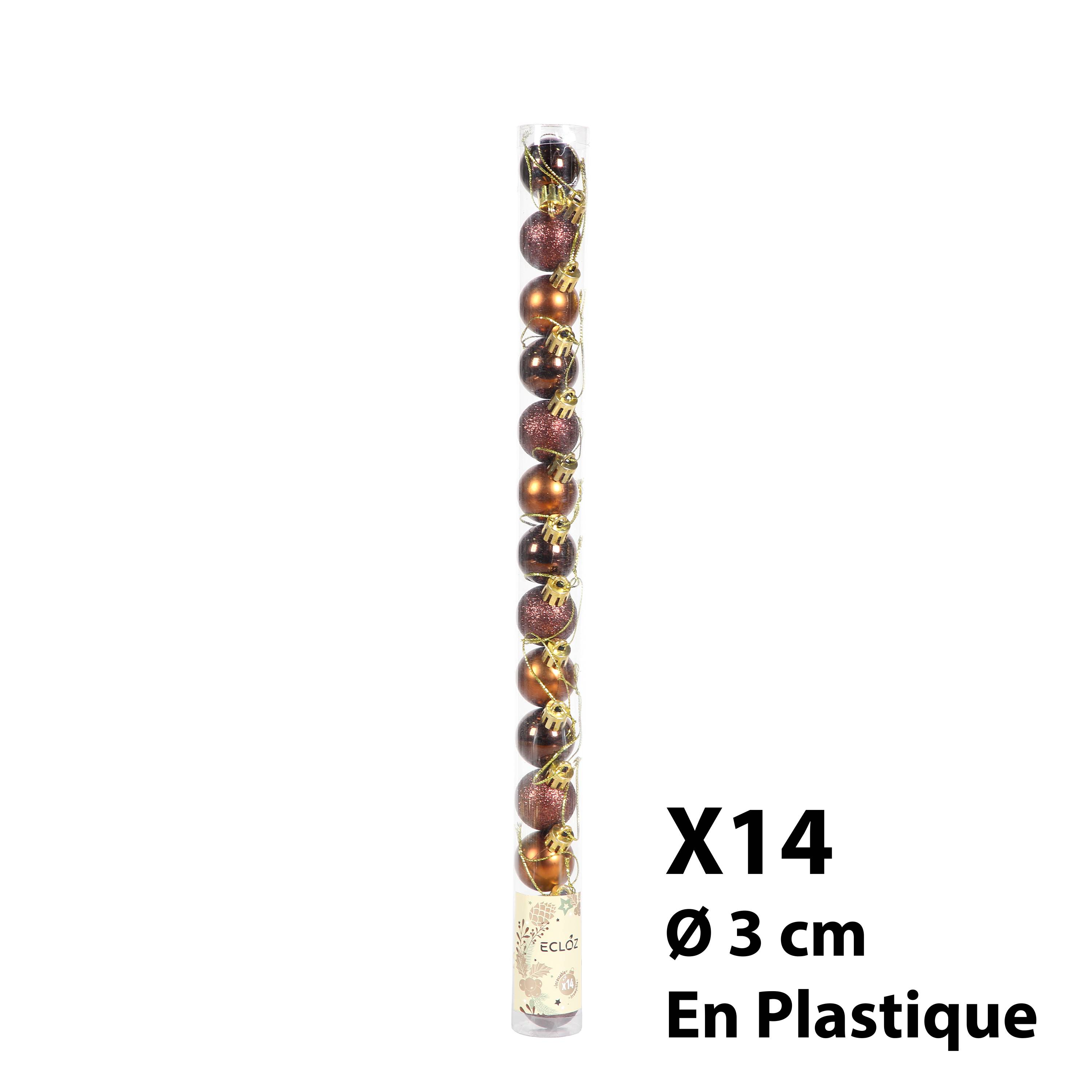 Ecloz - Tube de 10 boules de Noël incassables - marron - Ø 3 cm - ECLOZ - Imagen 2
