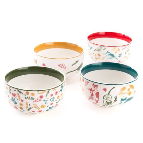Coffret 4 mini bols en céramique décorés L.11.19 cm l.11.19 cm H.6.3 cm - Amadeus - Image 3