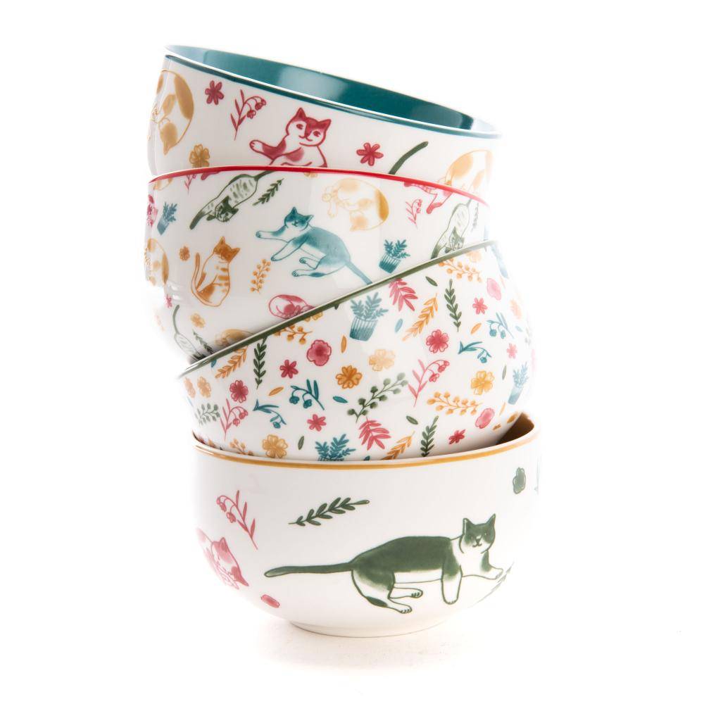 Coffret 4 mini bols en céramique décorés L.11.19 cm l.11.19 cm H.6.3 cm - Amadeus - Image 4