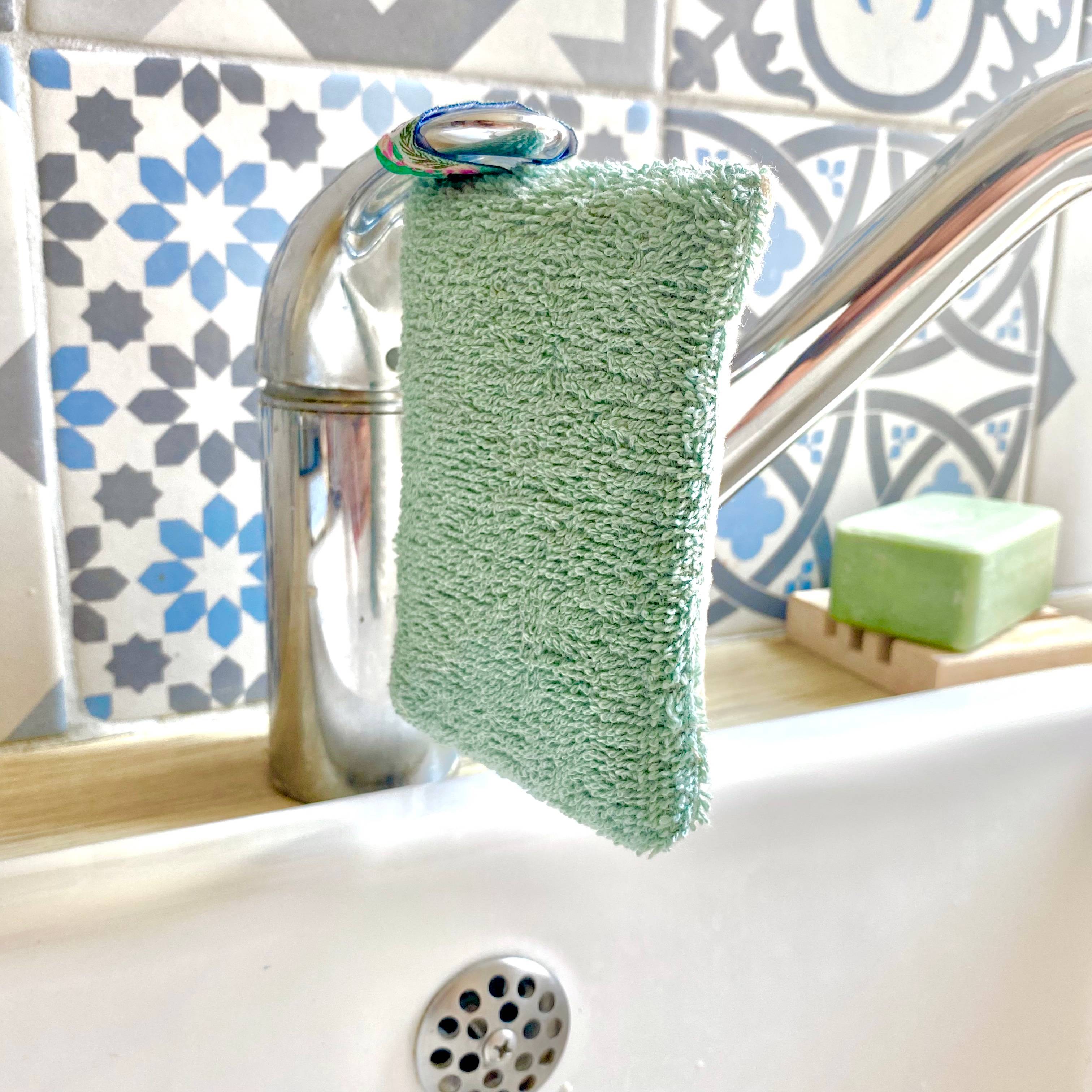 Anotherway - Esponja lavable reutilizable verde 12 x 8 x 2 cm - ANOTHERWAY - Imagen 2