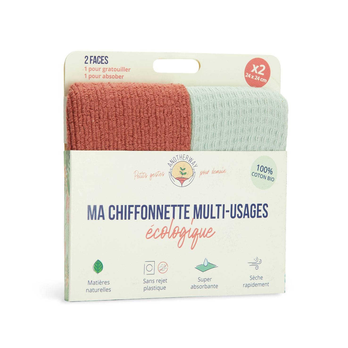 Anotherway - CHIFFONNETTE NATURELLE X2
