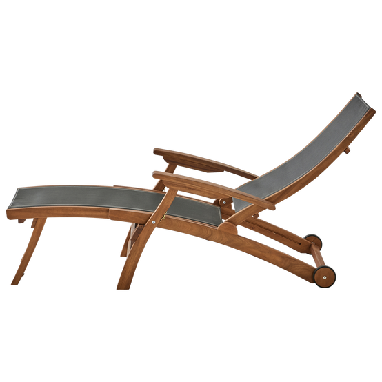 Ecloz - Bain de soleil à roulettes et assise ajustable Debby anthracite - ECLOZ - Image 4