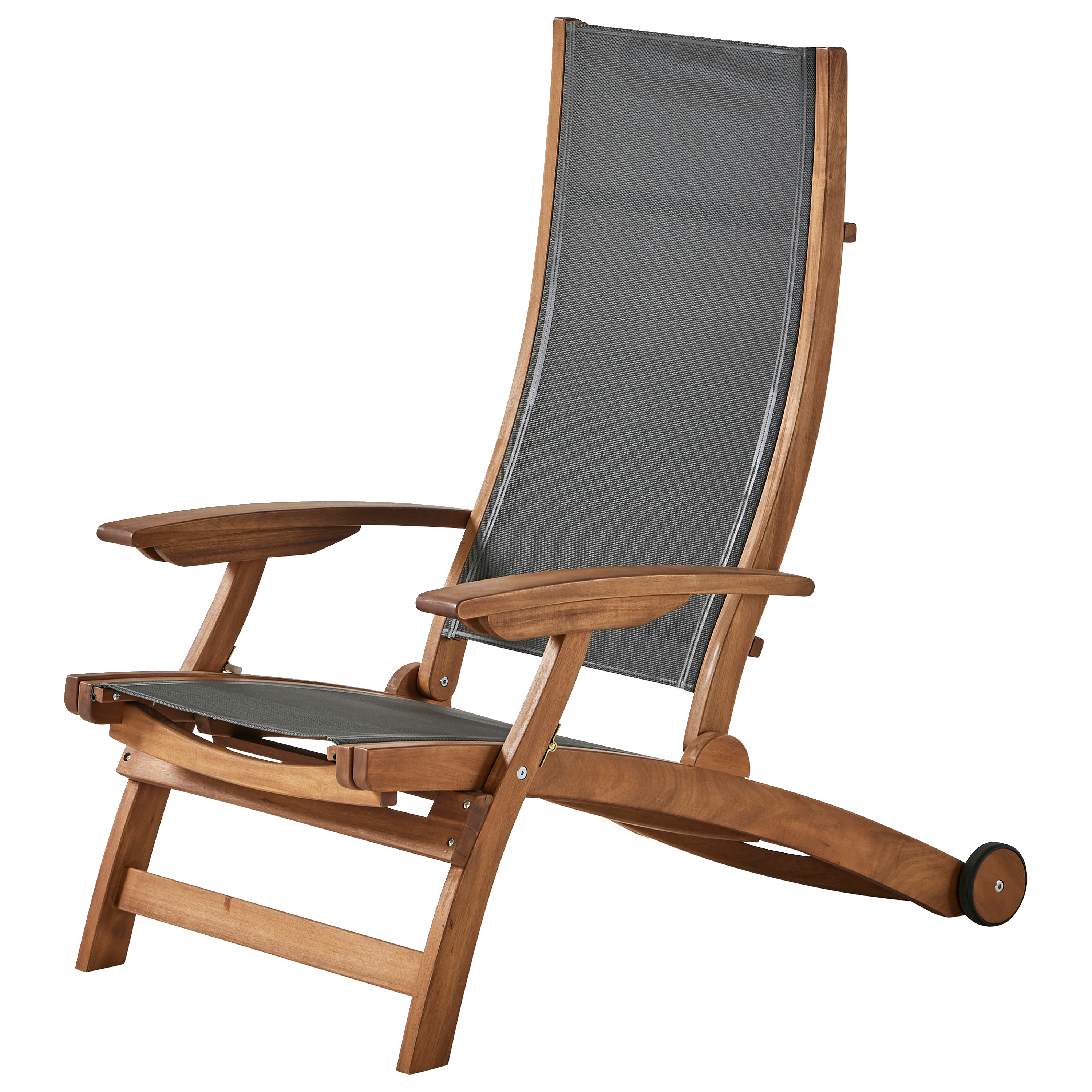 Ecloz - Bain de soleil à roulettes et assise ajustable Debby anthracite - ECLOZ