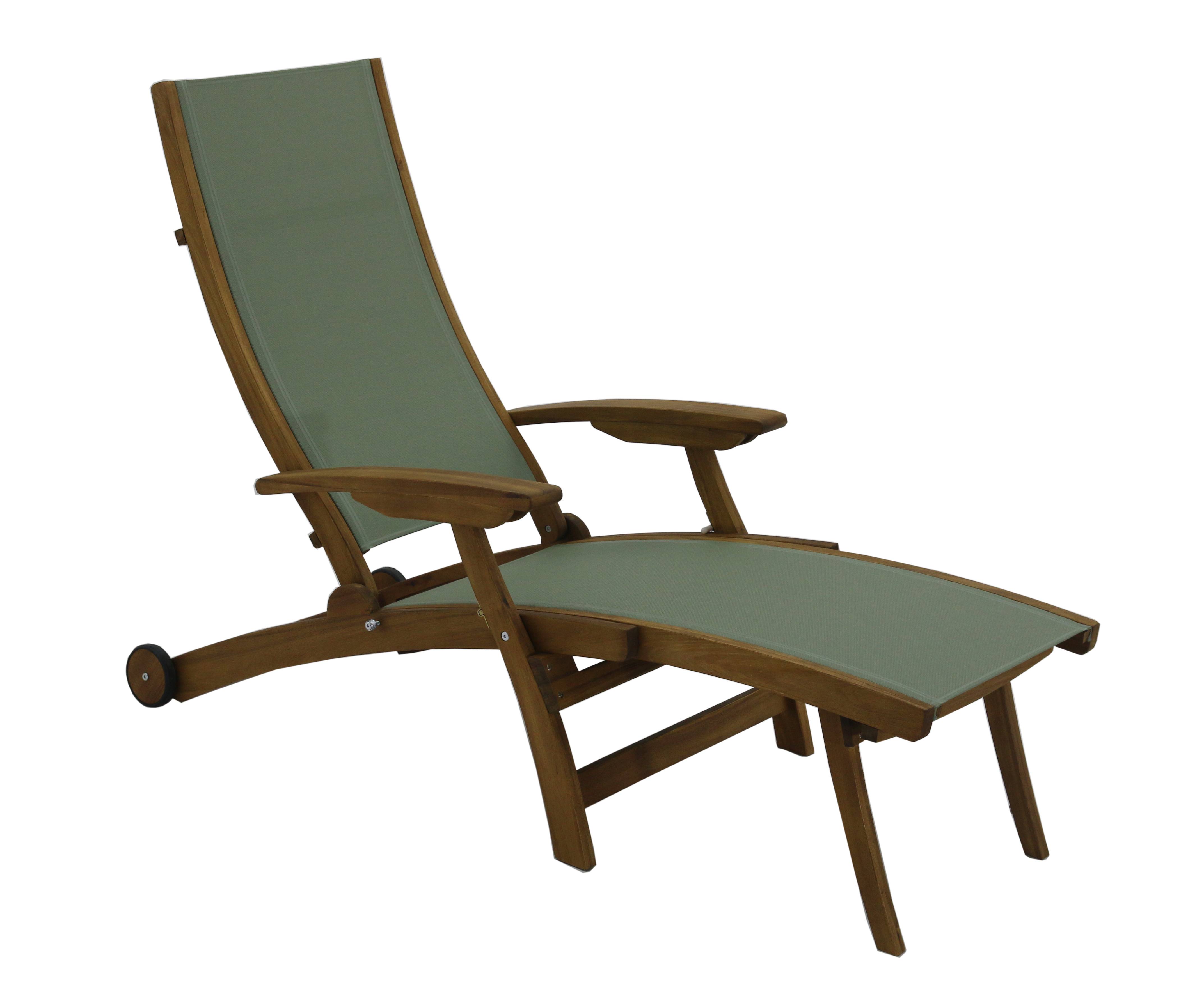Ecloz - Bain de soleil à roulettes et assise ajustable Debby kaki - ECLOZ - Image 1