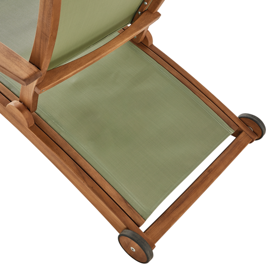 Ecloz - Bain de soleil à roulettes et assise ajustable Debby kaki - ECLOZ - Image 12