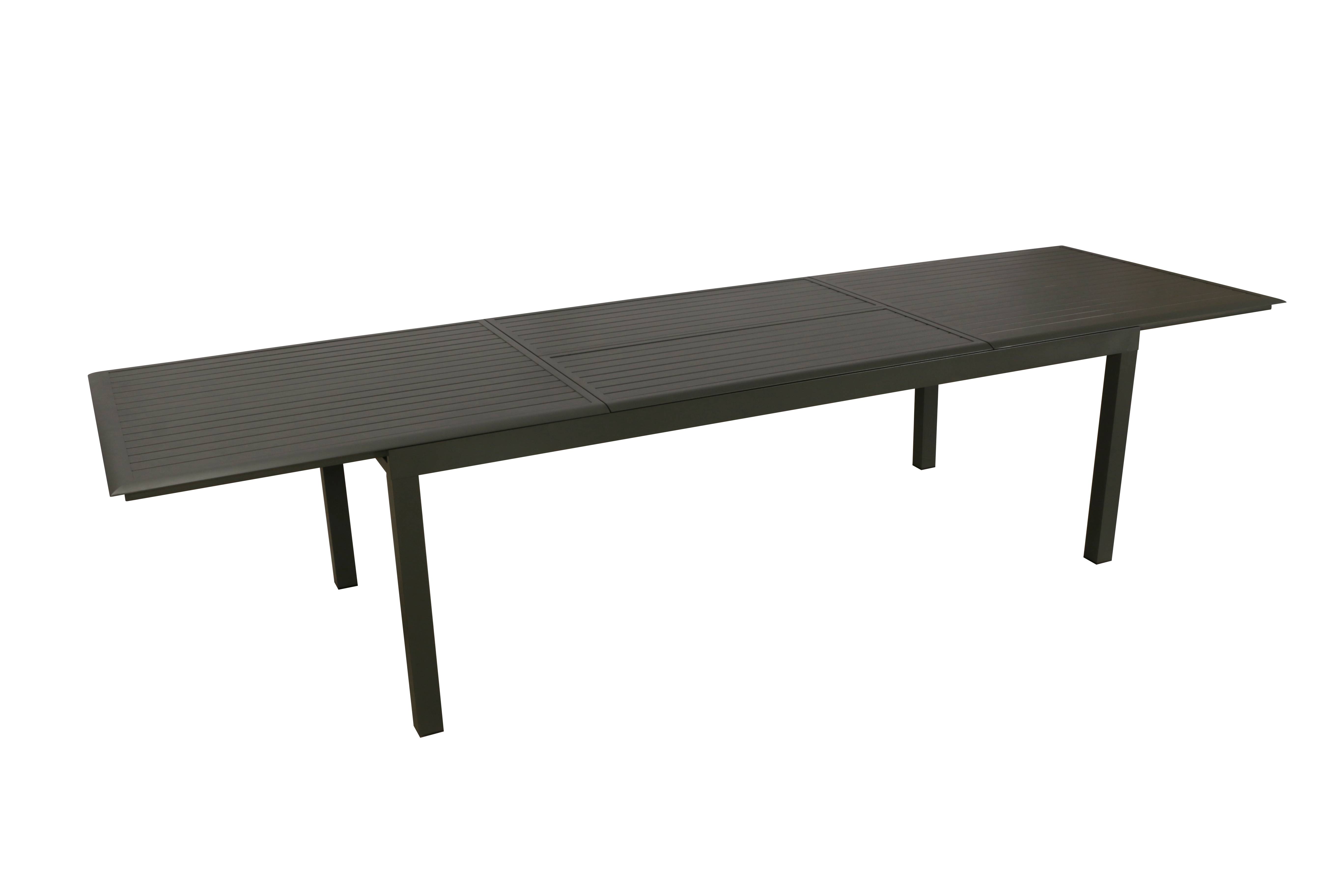 Ecloz - Table de jardin rectangulaire extensible alu anthracite 10/12 personnes Délice ECLOZ - Image 1