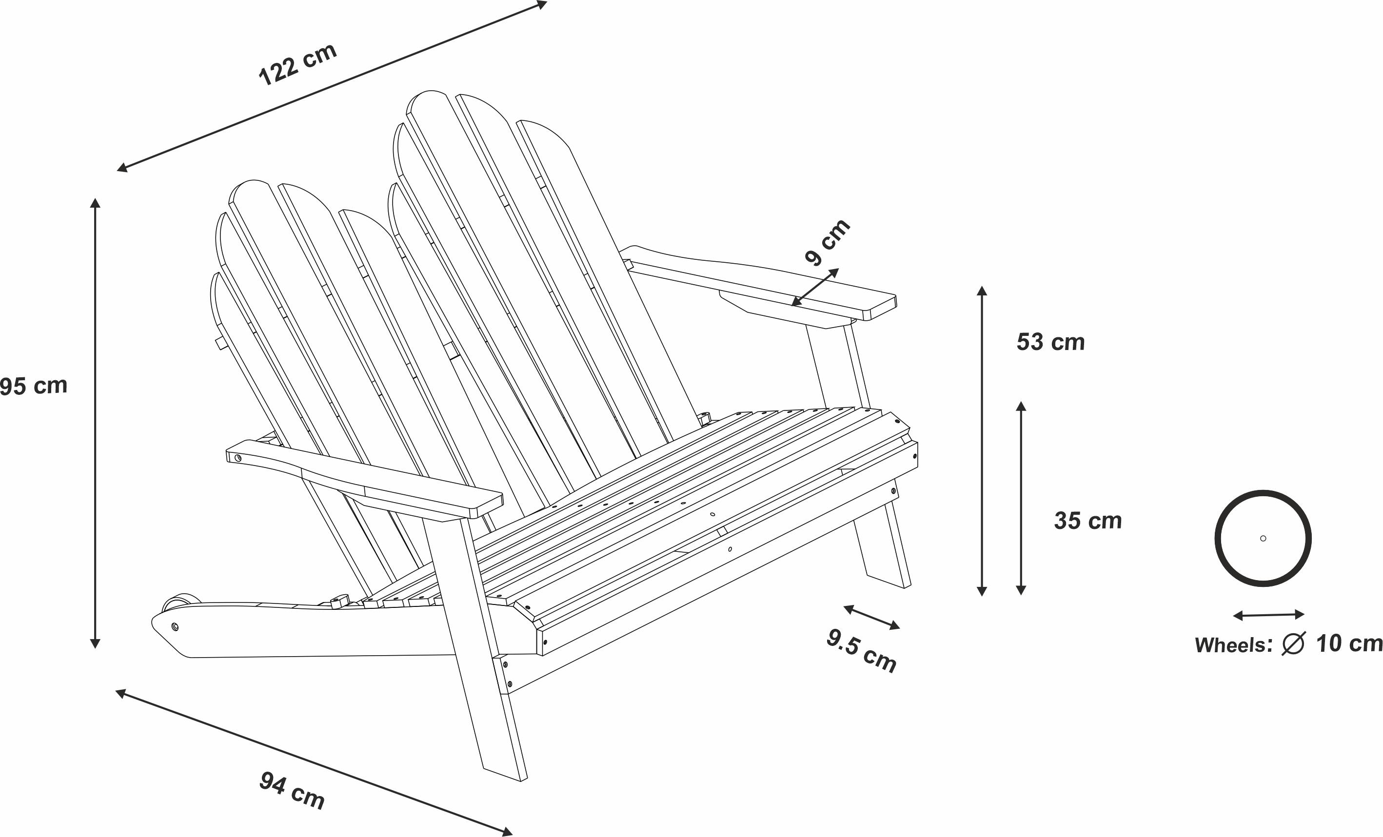 Ecloz - Fauteuil de jardin adironback bois 2 personnes Dublin ECLOZ - Image 7