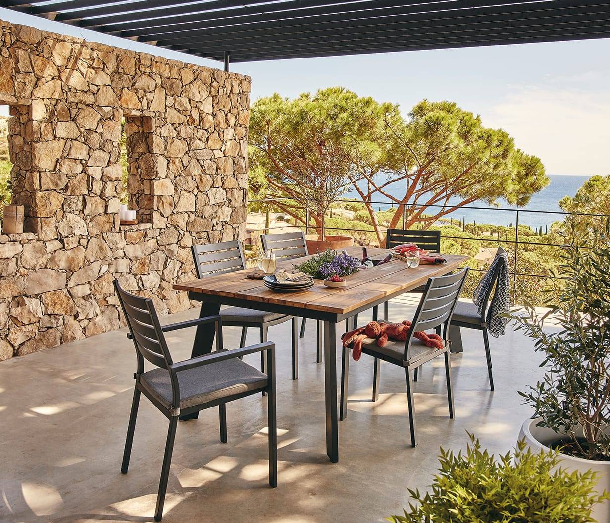 Ecloz - Chaise de jardin alu textilène graphite Dinan ECLOZ - Imagen 4