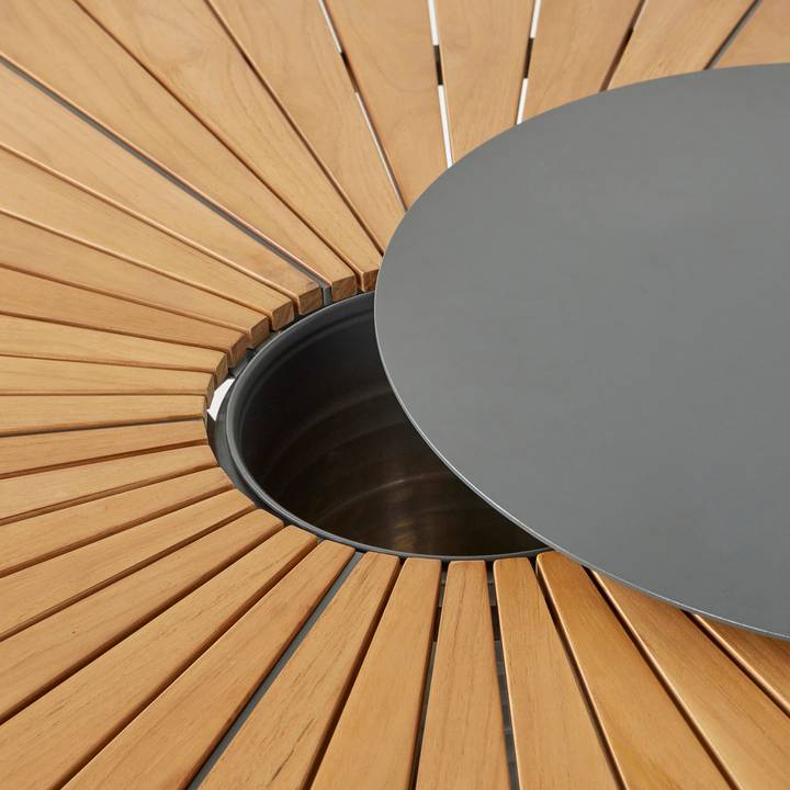 Ecloz - Table de jardin ronde végétalisable teck 6 personnes Flo ECLOZ - Imagen 4