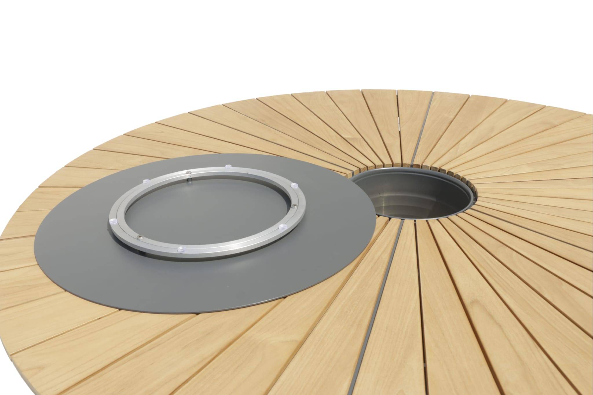 Ecloz - Table de jardin ronde végétalisable teck 6 personnes Flo ECLOZ - Imagen 6