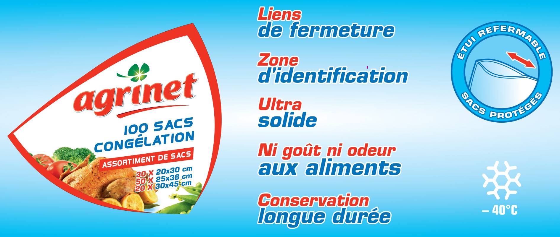 Agrinet - Sacs congélation mixte