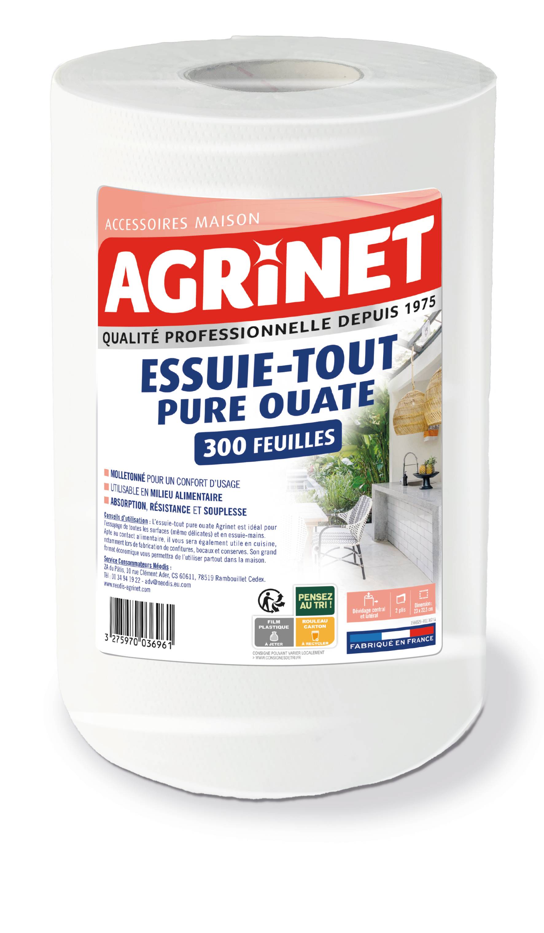 Agrinet - Bobines pure ouate 2 x 300 feuilles - Agrinet