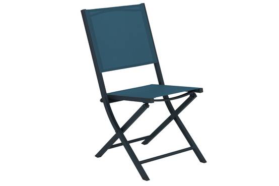 Ecloz - Chaise de jardin pliante alu textilène bleu Dani - ECLOZ - Image 1