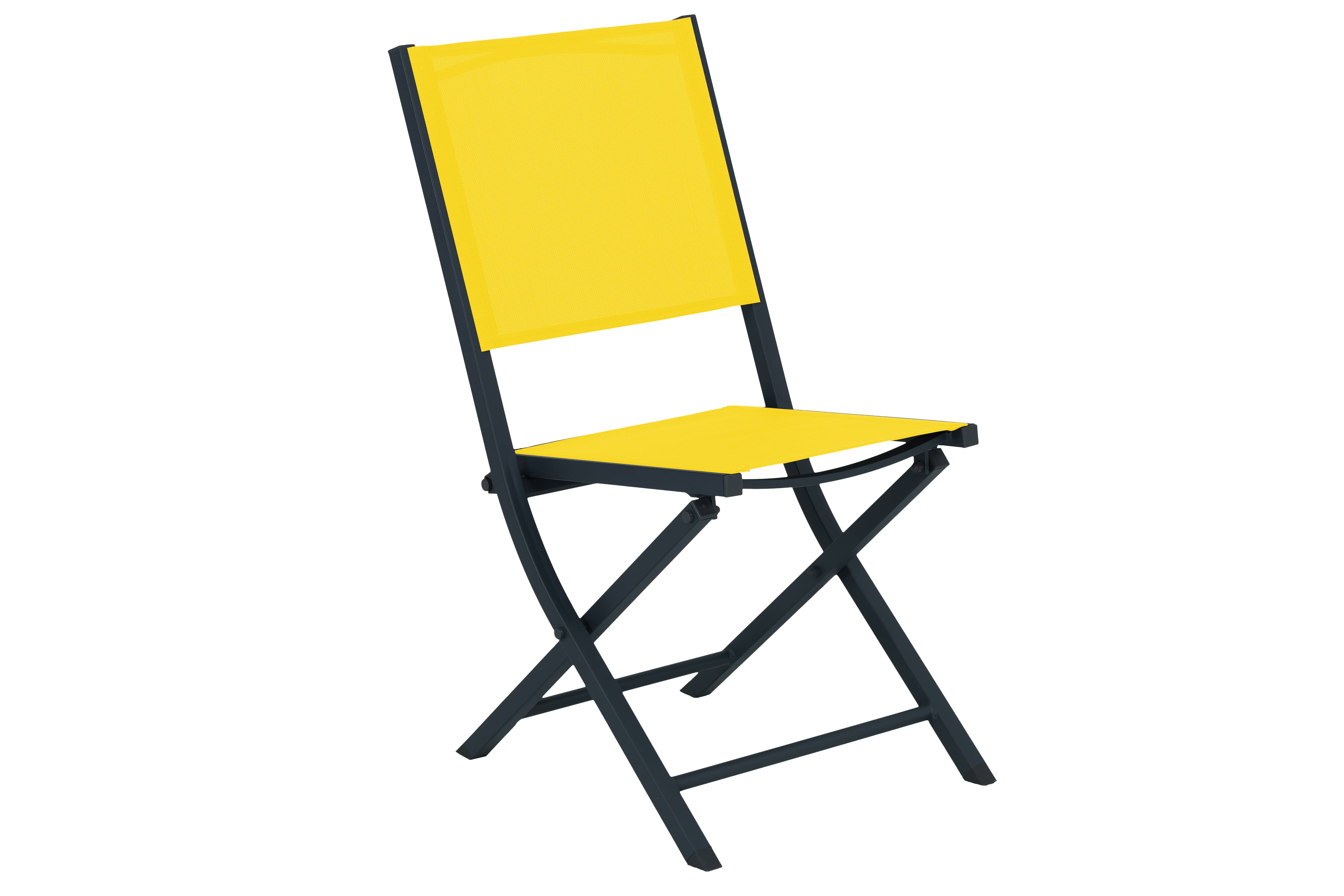 Ecloz - Chaise de jardin pliante alu textilène jaune Dani - ECLOZ - Imagen 1