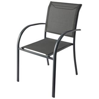 Ecloz - Fauteuil de jardin alu textilène anthracite Drian - ECLOZ