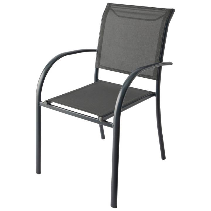 Ecloz - Fauteuil de jardin alu textilène anthracite Drian - ECLOZ