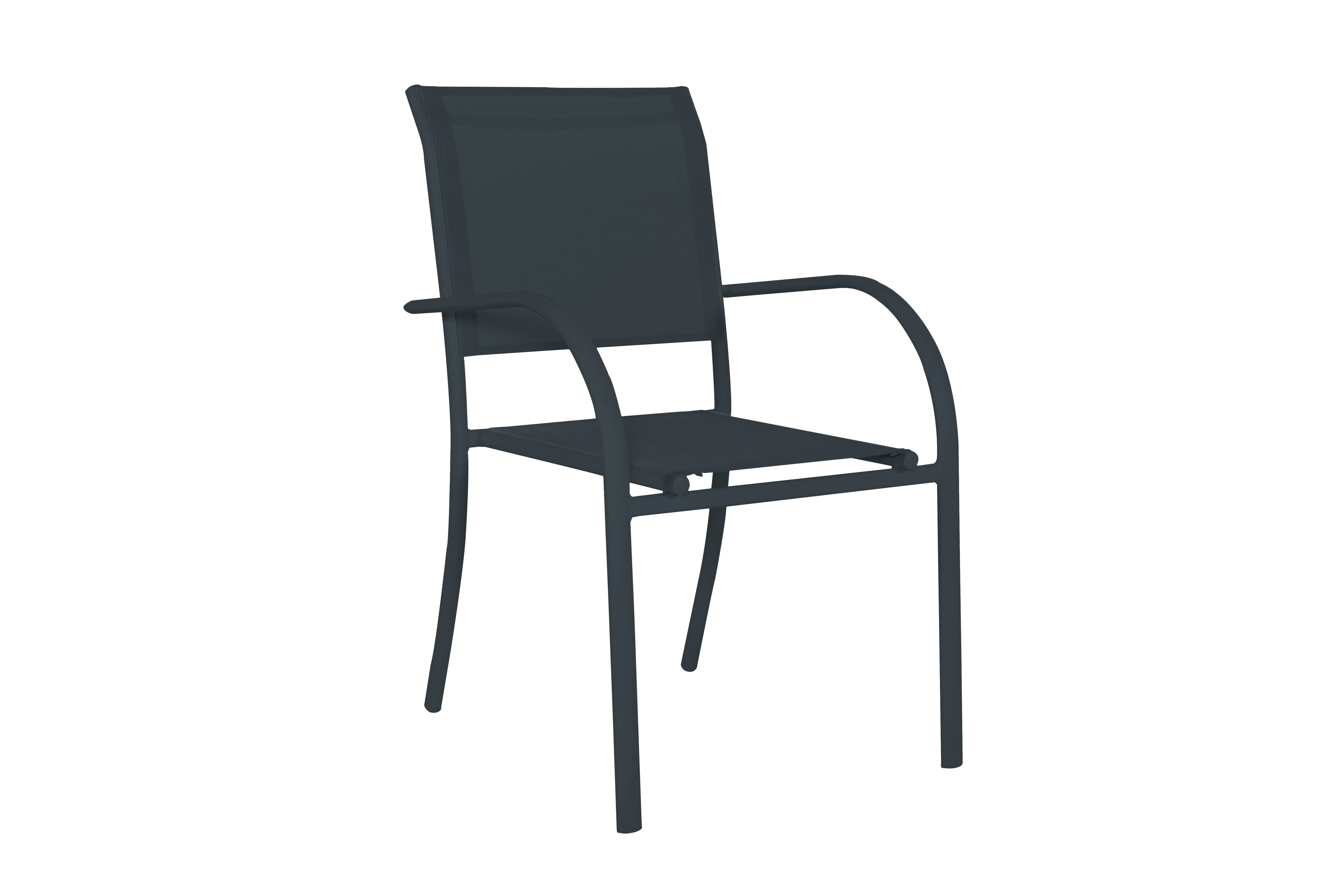 Ecloz - Fauteuil de jardin alu textilène anthracite Drian - ECLOZ - Imagen 3