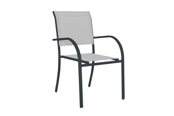 Ecloz - Fauteuil de jardin alu textilène gris clair Drian ECLOZ