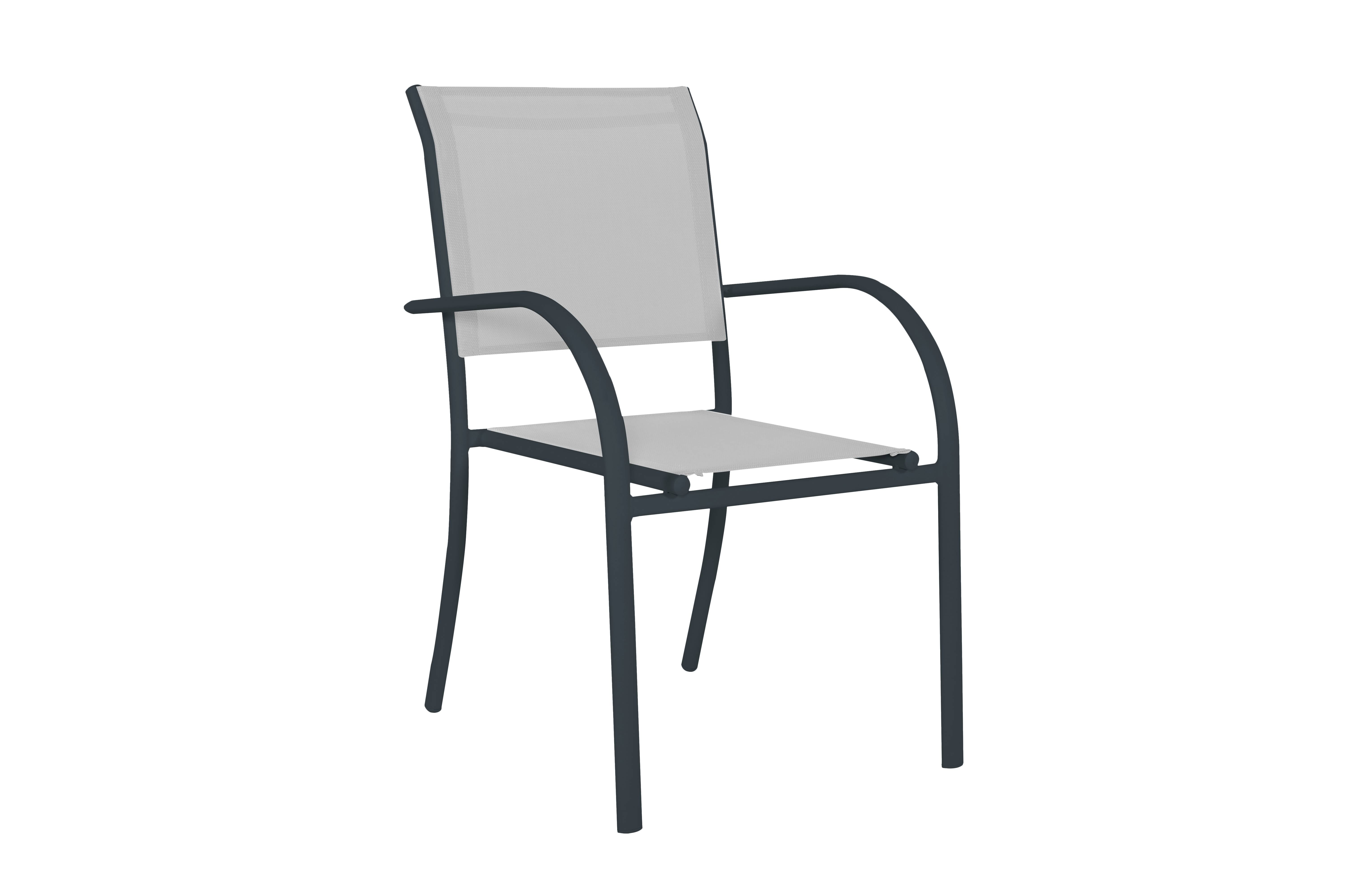 Ecloz - Fauteuil de jardin alu textilène gris clair Drian ECLOZ